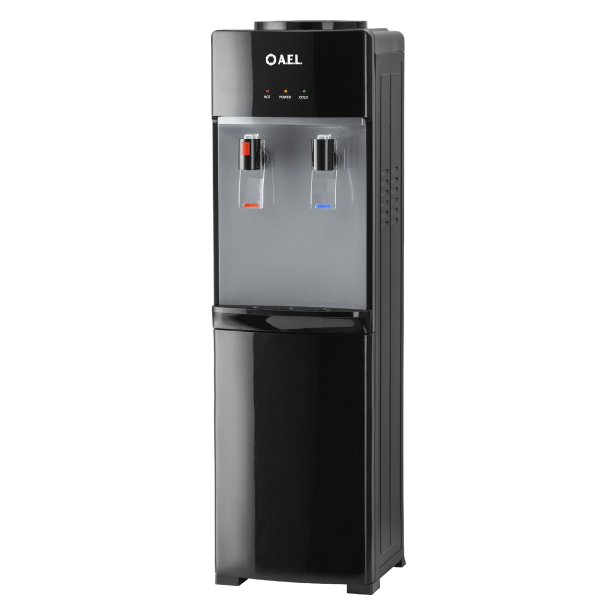 Кулер напольный AEL LD-AEL-425  (АЕЛ) электронный, черный с серебром