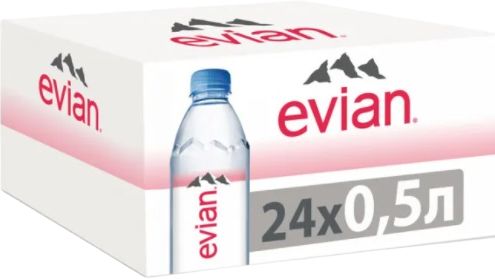 Вода Evian (Эвиан) 0.5 литра негазированная