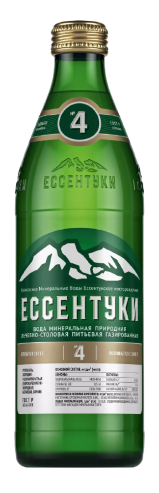 Вода Ессентуки №04 0.45 литра газированная (стекло)