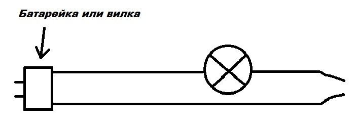 Схема подключения лампочки Схема подключения лампочки