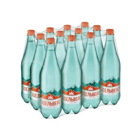 Вода Эдельвейс 1л газированная ПЭТ (12шт/уп)
