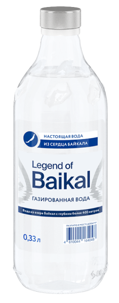 Вода Легенда Байкала 0,33 литра газированная (стекло)