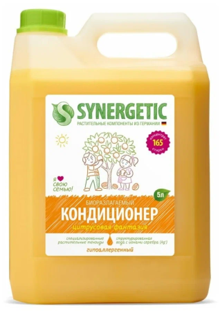 Кондиционер для белья  Synergetic "Цитрусовая фантазия" 5л