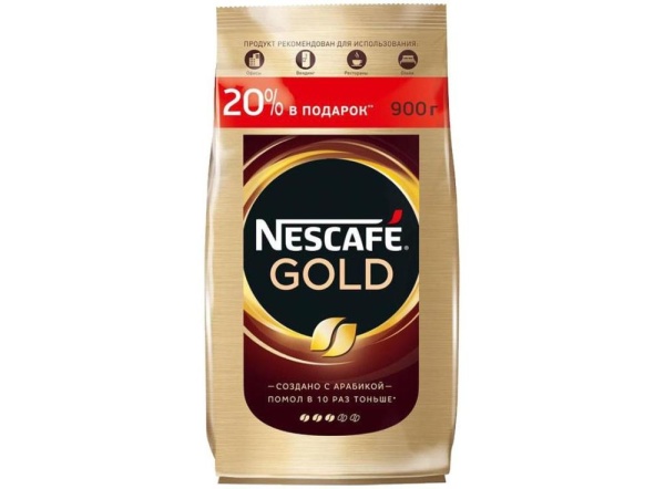 Кофе растворимый Nescafe Gold (Нескафе Голд) кристалл м/у 900 г