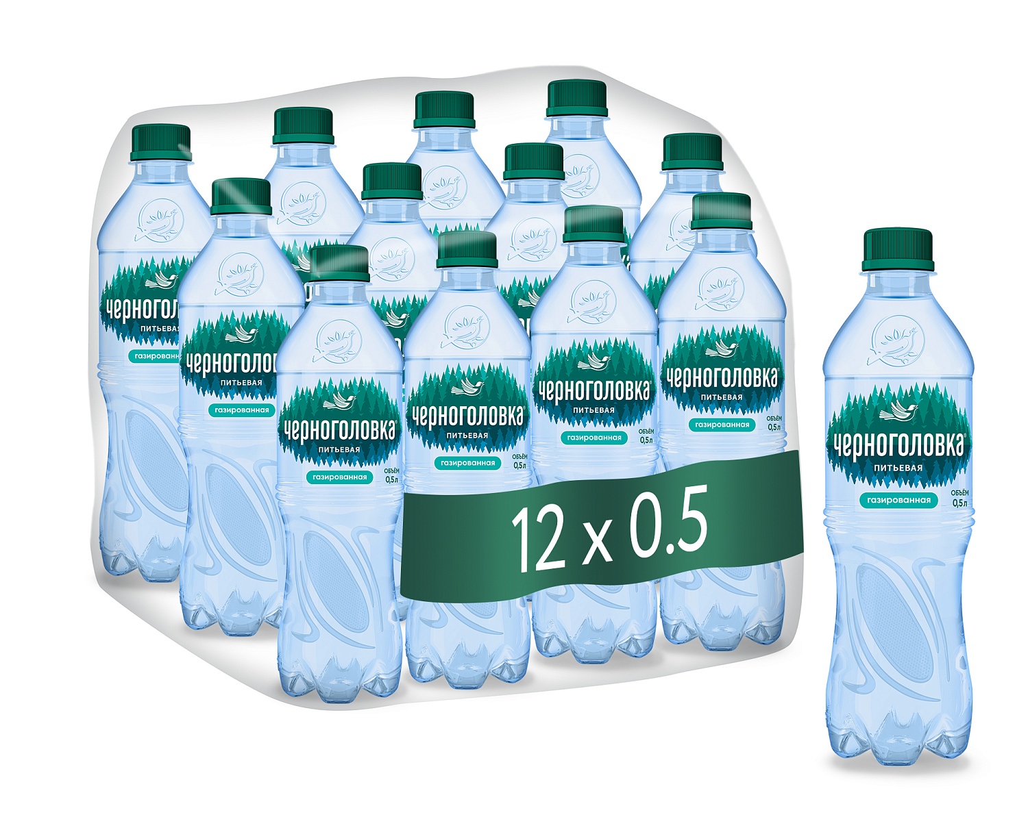 Вода Черноголовка 0.5 литра газированная (ПЭТ)