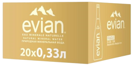 Вода Evian (Эвиан) 0.33л негазированная СТЕКЛО (20шт/уп)