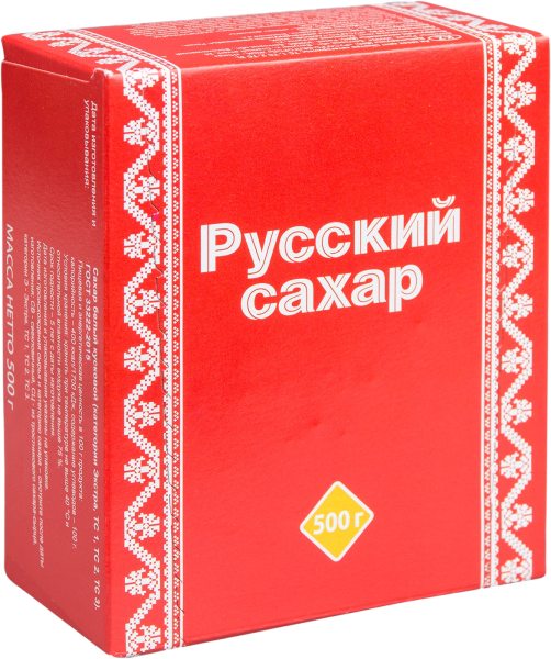 Сахар рафинад Русский 500 г. (пачка), кусковой (40шт/кор)