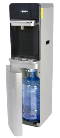 Кулер напольный Vatten L06NK (Ваттен) компрессорный, серебро с черным, нижняя загрузка