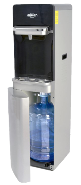 Кулер напольный Vatten L06NK (Ваттен) компрессорный, серебро с черным, нижняя загрузка