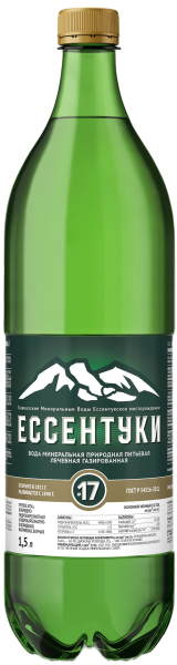 Вода Ессентуки №17 1.5 литра газированная (ПЭТ)