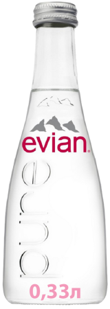 Вода Evian (Эвиан) 0.33 литра негазированная (стекло)