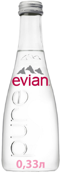 Вода Evian (Эвиан) 0.33 литра негазированная (стекло)