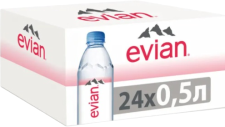 Вода Evian (Эвиан) 0.5 литра негазированная