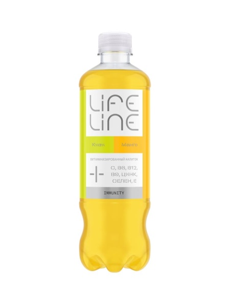Напиток безалкогольный витаминизированный Lifeline IMMUNITY со вкусом Манго и Киви 0.5 л.