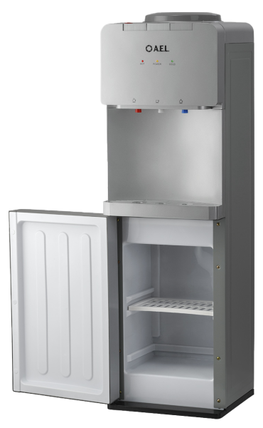 Кулер напольный AEL LD-AEL-422c (АЕЛ) электронный, серебро, со шкафчиком