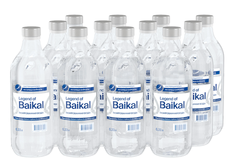 Вода Легенда Байкала 0,33 литра газированная (стекло)
