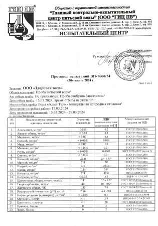 Вода Адыл Тау 1.45 литра негазированная (ПЭТ)