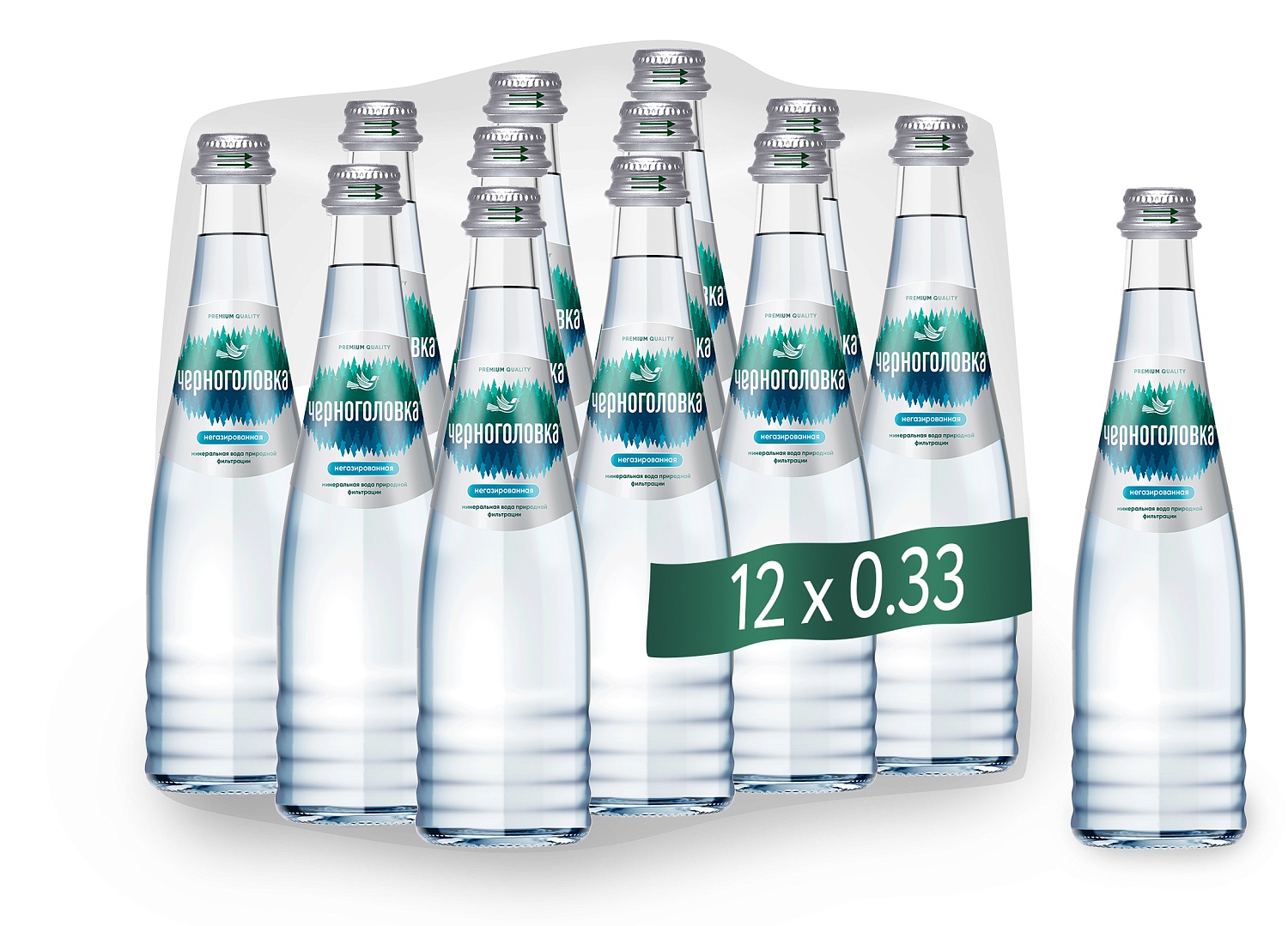 Вода Черноголовка 0.33 литра негазированная (стекло)