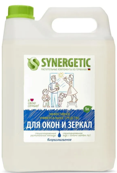 Средство для мытья стекол Synergetic 5л.