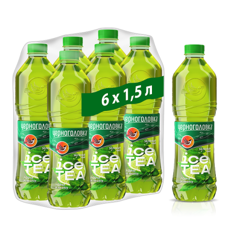 Чай Черноголовка холодный зеленый 1.5 литра Мята-лайм