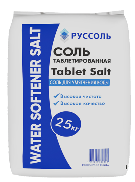 Соль пищевая ТМ Руссоль выварочная экстра таблетированная 25 кг