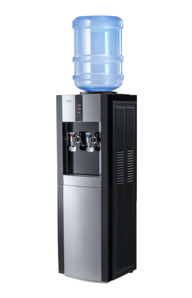 Кулер напольный AEL LK-AEL-47 (АЕЛ) только нагрев, черный с серебром